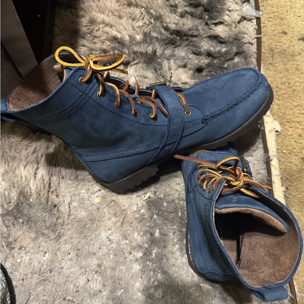 Polo Ralph Lauren Navy Leather Boots